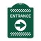 Signmission Flex Post Entrance W/ Right Arrowfor Flex Paddle Heavy-Gauge Alum, 24" L, 18" H, GW-1824-23959 A-DES-GW-1824-23959 - alternate 1